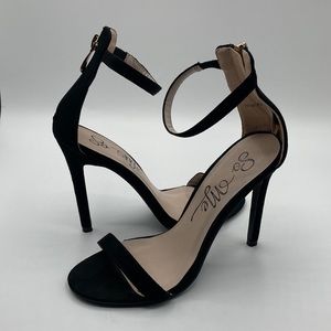 So Me Black Open Toe Stiletto High Heels Women's Size 6